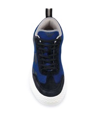 dunkelblaue Segeltuch niedrige Sneakers von Emporio Armani