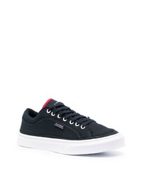 dunkelblaue Segeltuch niedrige Sneakers von Tommy Hilfiger