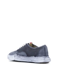 dunkelblaue Segeltuch niedrige Sneakers von Maison Mihara Yasuhiro