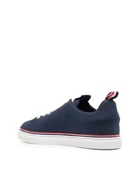 dunkelblaue Segeltuch niedrige Sneakers von Thom Browne