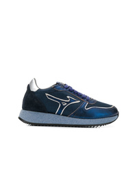 dunkelblaue Segeltuch niedrige Sneakers von Mizuno