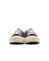 dunkelblaue Segeltuch niedrige Sneakers von Converse