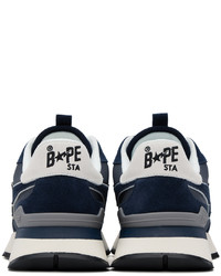 dunkelblaue Segeltuch niedrige Sneakers von BAPE