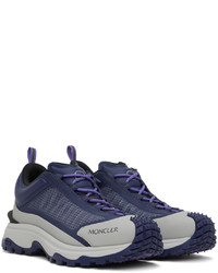 dunkelblaue Segeltuch niedrige Sneakers von Moncler