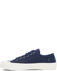 dunkelblaue Segeltuch niedrige Sneakers von Ps By Paul Smith