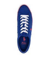 dunkelblaue Segeltuch niedrige Sneakers von Polo Ralph Lauren