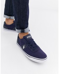 dunkelblaue Segeltuch niedrige Sneakers von Polo Ralph Lauren