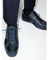 dunkelblaue Segeltuch niedrige Sneakers von BOSS