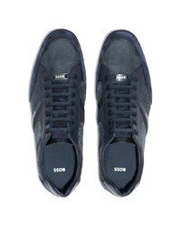 dunkelblaue Segeltuch niedrige Sneakers von BOSS