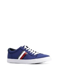 dunkelblaue Segeltuch niedrige Sneakers von Tommy Hilfiger