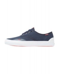 dunkelblaue Segeltuch niedrige Sneakers von Superdry