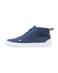 dunkelblaue Segeltuch niedrige Sneakers von Superdry