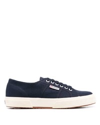 dunkelblaue Segeltuch niedrige Sneakers von Superga