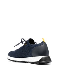 dunkelblaue Segeltuch niedrige Sneakers von Doucal's