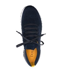 dunkelblaue Segeltuch niedrige Sneakers von Doucal's