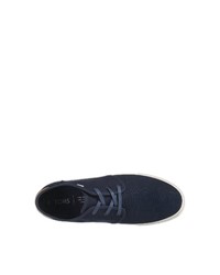dunkelblaue Segeltuch niedrige Sneakers von Toms