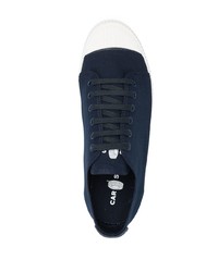 dunkelblaue Segeltuch niedrige Sneakers von Car Shoe