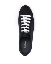 dunkelblaue Segeltuch niedrige Sneakers von Paul Smith
