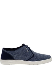 dunkelblaue Segeltuch niedrige Sneakers von Veganino