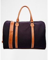 dunkelblaue Segeltuch Reisetasche von Asos