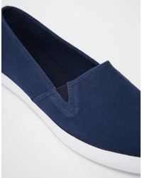 dunkelblaue Segeltuch Turnschuhe von Asos