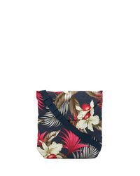 dunkelblaue Segeltuch Umhängetasche mit Blumenmuster von Engineered Garments