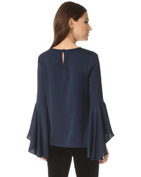 dunkelblaue Seide Bluse von Milly