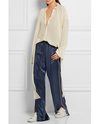 dunkelblaue Seidehose von Chloé