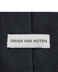 dunkelblaue Seidekrawatte von Dries Van Noten