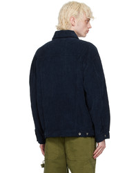 dunkelblaue Shirtjacke aus Cord von YMC