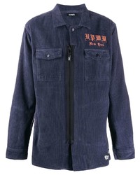 dunkelblaue Shirtjacke aus Cord von U.P.W.W.