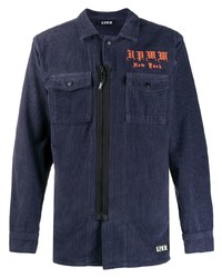 dunkelblaue Shirtjacke aus Cord von U.P.W.W.