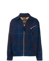 dunkelblaue Shirtjacke mit Karomuster von Vivienne Westwood Anglomania