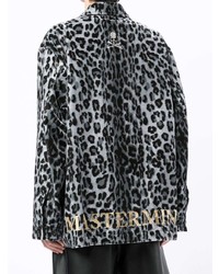 dunkelblaue Shirtjacke mit Leopardenmuster von Mastermind World
