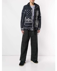 dunkelblaue Shirtjacke mit Paisley-Muster von Sacai