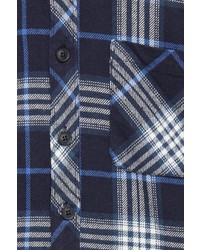 dunkelblaue Shirtjacke mit Schottenmuster von BLEND