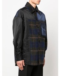 dunkelblaue Shirtjacke mit Schottenmuster von Feng Chen Wang