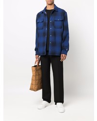 dunkelblaue Shirtjacke mit Schottenmuster von Polo Ralph Lauren
