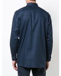 dunkelblaue Shirtjacke von Julien David