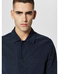 dunkelblaue Shirtjacke von Selected Homme