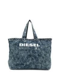 dunkelblaue Shopper Tasche aus Jeans von Diesel