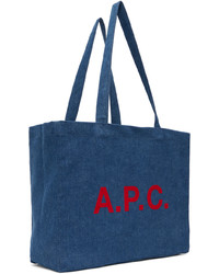 dunkelblaue Shopper Tasche aus Jeans von A.P.C.