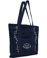 dunkelblaue Shopper Tasche aus Jeans von Anna Sui