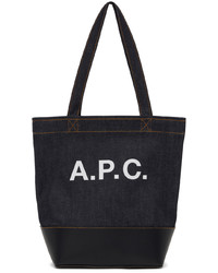 dunkelblaue Shopper Tasche aus Leder von A.P.C.