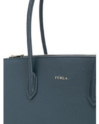 dunkelblaue Shopper Tasche aus Leder von Furla