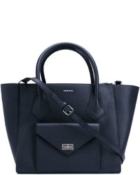 dunkelblaue Shopper Tasche aus Leder von Anine Bing