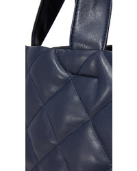 dunkelblaue Shopper Tasche aus Leder von Deux Lux