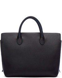 dunkelblaue Shopper Tasche aus Leder von Jil Sander