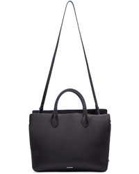 dunkelblaue Shopper Tasche aus Leder von Jil Sander