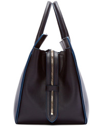 dunkelblaue Shopper Tasche aus Leder von Jil Sander